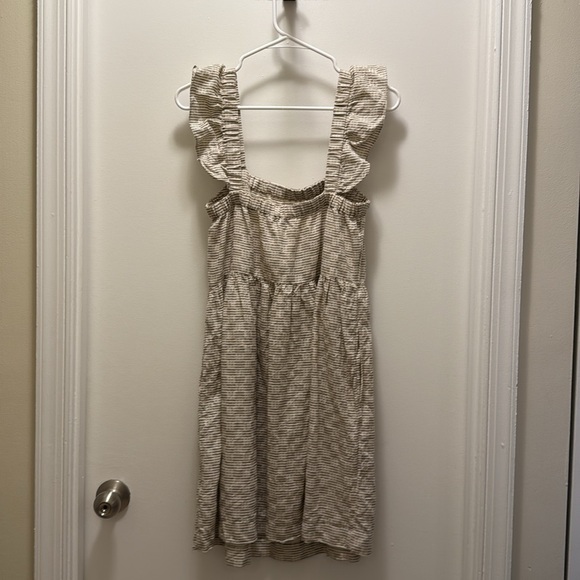 Madewell flutter-sleeve square-neck mini dress in striped jacquard. Size S. - Picture 7 of 15